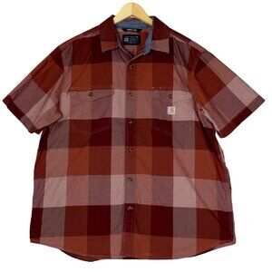 Carhartt Auburn Rugged Flex Relaxed Fit Short Sleeve Button Down Shirt Size XL